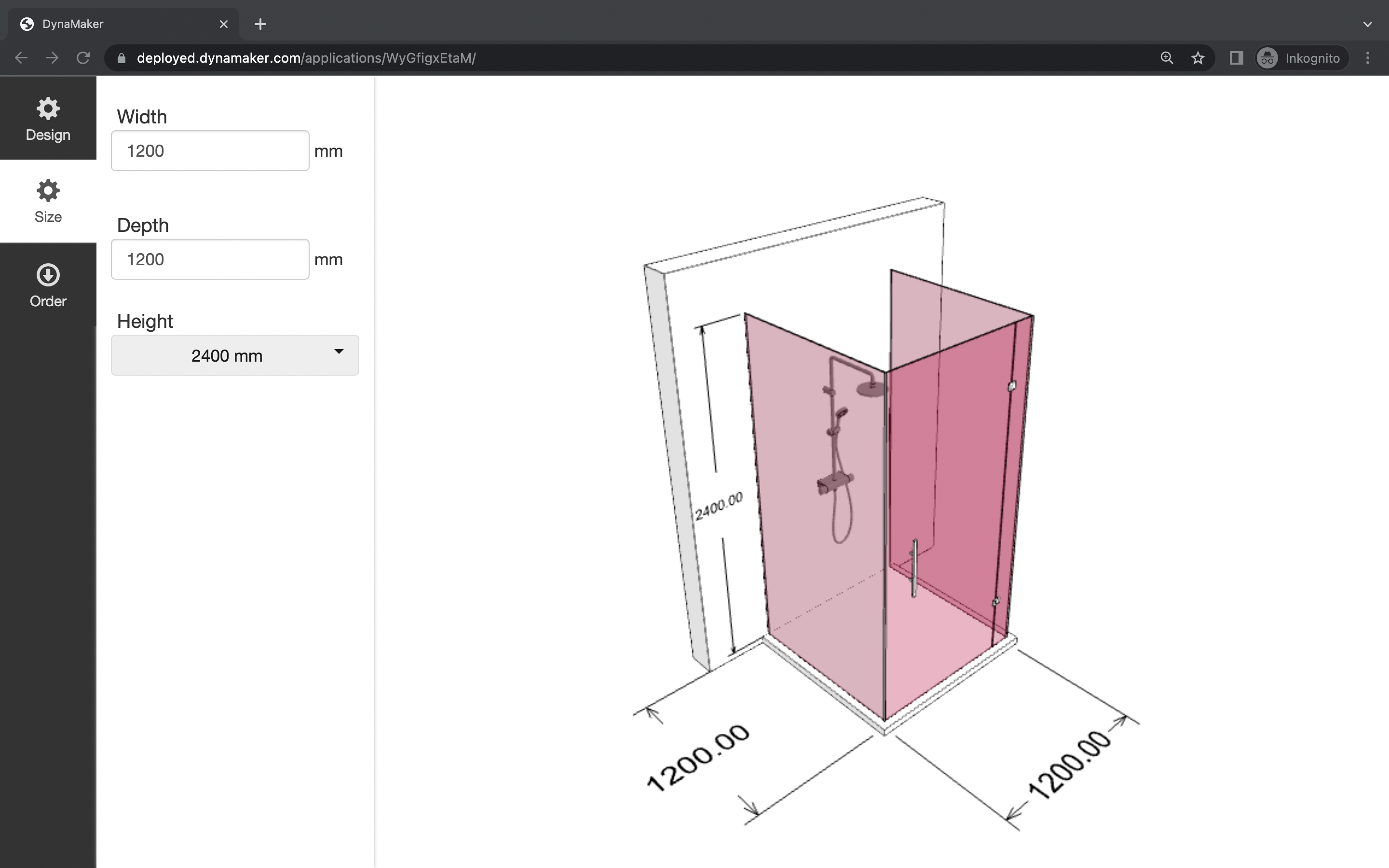 Template Shower stand for visualization DynaMaker